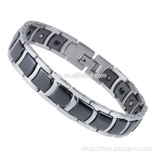 Black and original color titanium germanium bracelet for men